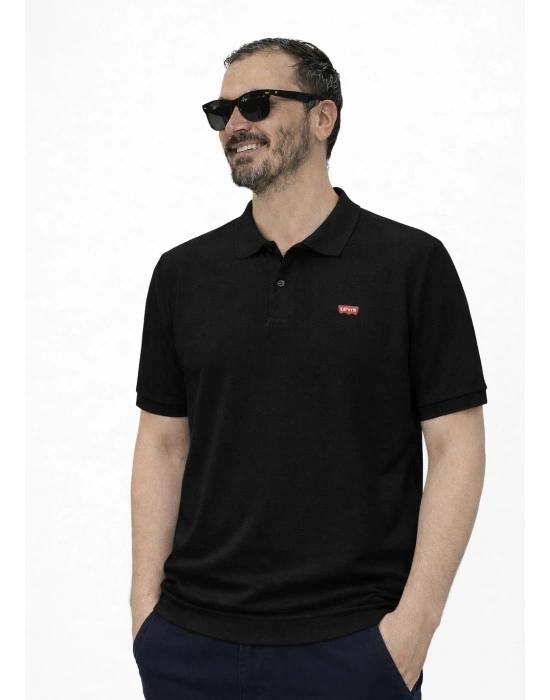 Siyah Lvs Premium %100 Pamuklu Polo Yaka T-Shirt