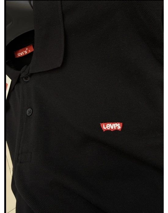 Siyah Lvs Premium %100 Pamuklu Polo Yaka T-Shirt