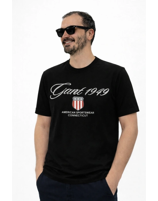 Siyah Premium %100 Pamuklu Bisiklet Yaka T-Shirt