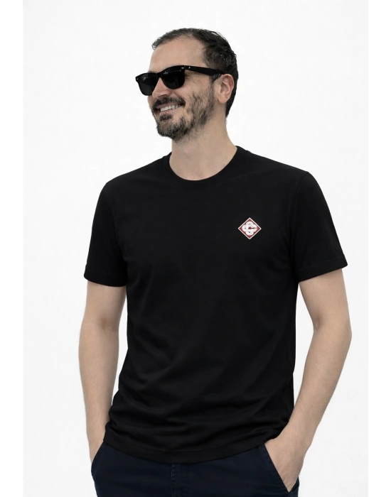 Siyah Premium %100 Pamuklu Bisiklet Yaka T-Shirt