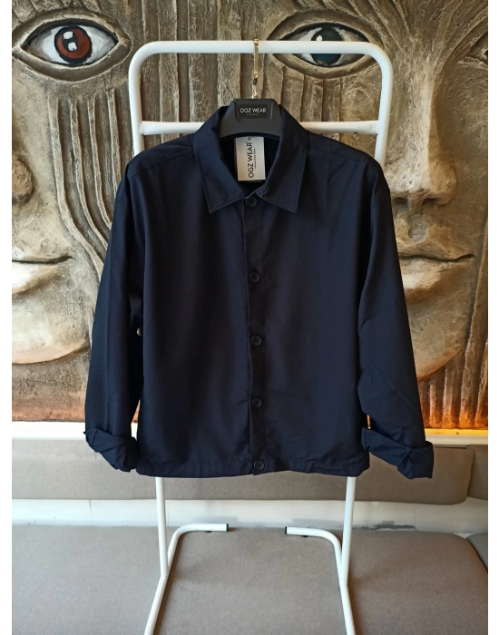 Siyah Premium Kumaş İnce Yazlık Düğme Detaylı Ceket