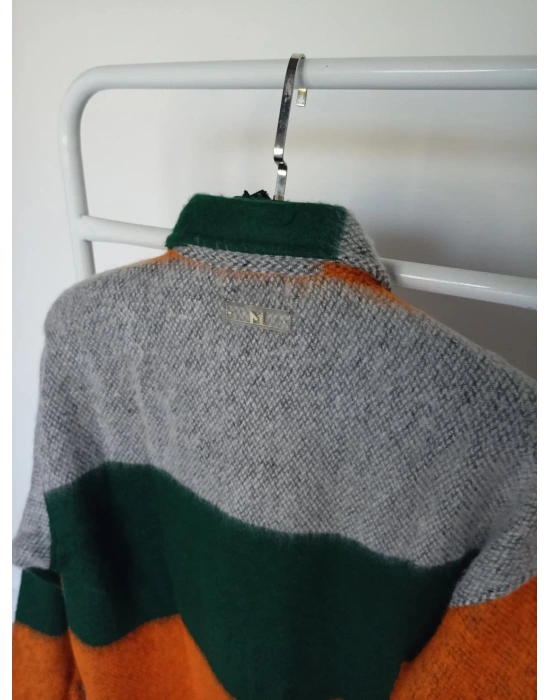 Turuncu Yeşil Marrakech %100 Pamuklu Premium Oduncu Gömlek