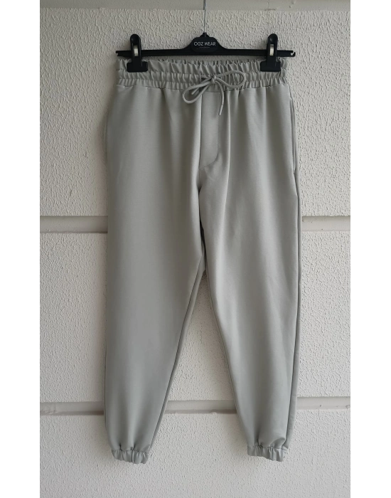 Yıkamalı Gri Premium İki İplik Eşofman Altı