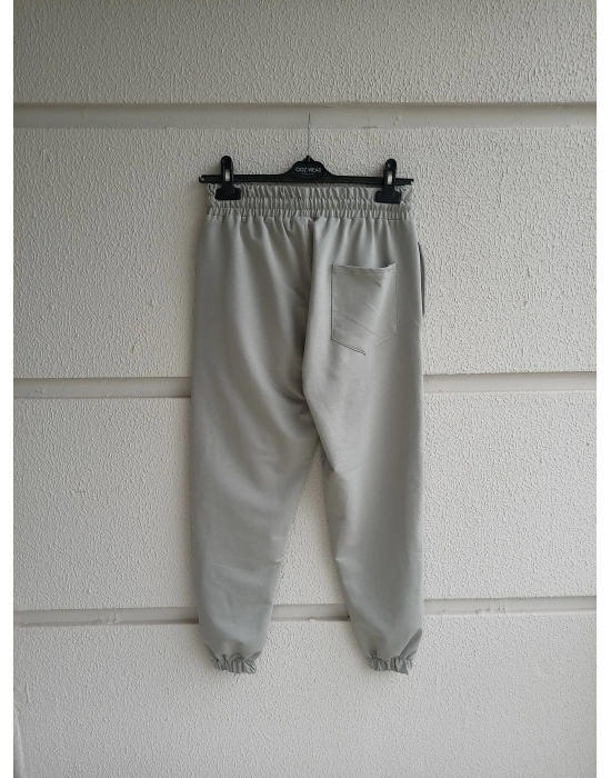 Yıkamalı Gri Premium İki İplik Eşofman Altı