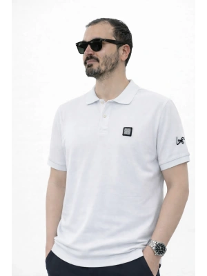 Beyaz Lfn Premium Polo Yaka Tişört