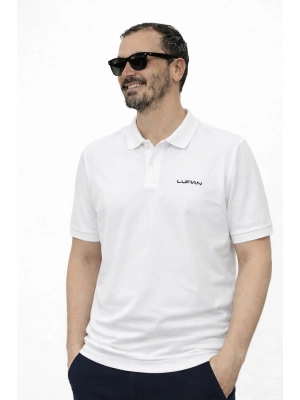 Beyaz Lfn Premium %100 Pamuklu Polo Yaka T-Shirt