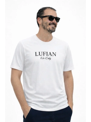 Beyaz Premium %100 Pamuklu Bisiklet Yaka T-Shirt