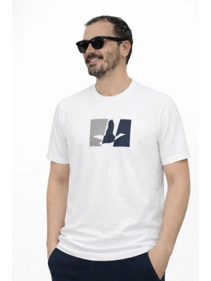 Beyaz Premium %100 Pamuklu Bisiklet Yaka T-Shirt