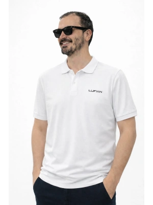 Beyaz Premium %100 Pamuklu Polo Yaka T-Shirt