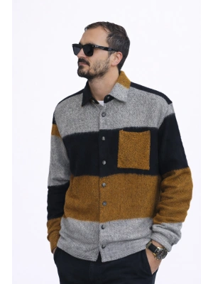 Gri Siyah Hardal Marrakech %100 Pamuklu Premium Oduncu Gömlek