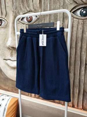 Lacivert Raşel Nefes Alan Kumaş Cepli Beli Lastikli Erkek Şort