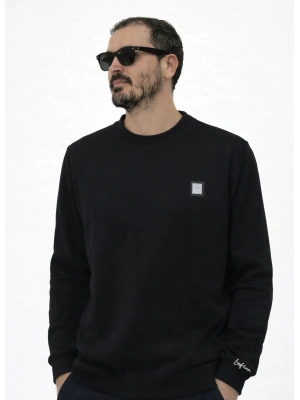 Lfn Siyah Premium %100 Pamuklu Kumaş Uzun Kollu Sweat