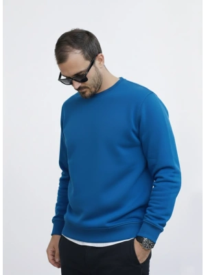 Mavi 3 İplik Şardonlu Premium Kumaş Sweat