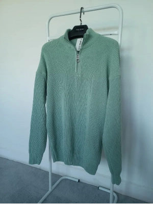 Mint Yeşili Selanik Örgü Yarım Femuar Detaylı Uzun Kollu Triko