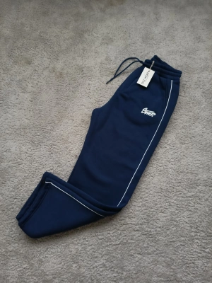 Petrol Mavi Stwd Premium Nakış Logo Detaylı Baggy Fit Eşofman Altı