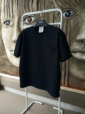 Siyah Basic Cep Detaylı Premium Oversize T-Shirt