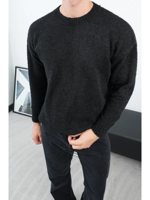 Siyah Marrakech Premium Sıfır Yaka Triko Kazak