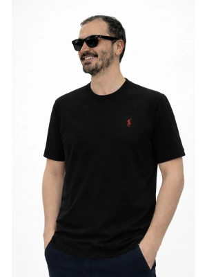 Siyah Premium %100 Pamuklu Bisiklet Yaka T-Shirt