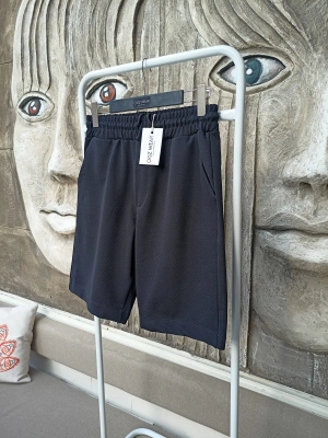 Siyah Premium Diagonal Kumaş Cepli Beli Lastikli Erkek Şort