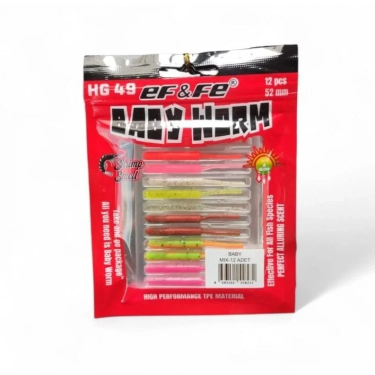 Effe HG49 Baby Worm 5.2cm LRF Silikonu Renk: Pinkyeel