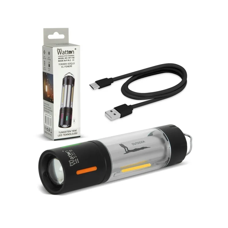WATTON WT-736 TG LED ŞARJLI KAMP LAMBASI ORTAM ODAK AYDINLATMALI