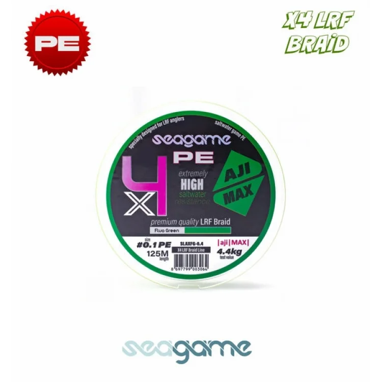 SEAGAME AJI MAX X4 PE 125M #0.2 FLUO GREEN Aji Misinası