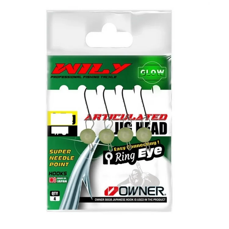 Wily Jig Head Mafsallı Owner İğneli Glow 2,5 gr