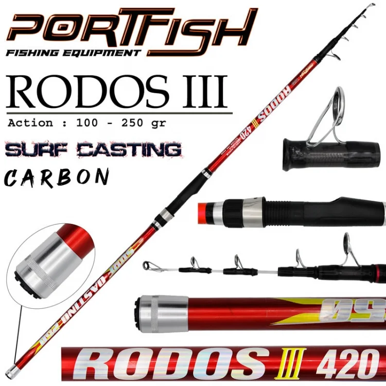 Portfish Rodos III 420 cm 100-250 gr Carbon Surf Olta Kamışı