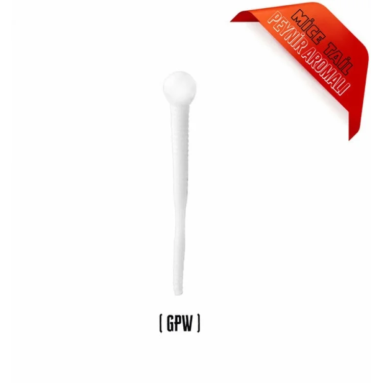 SPIINX MICE TAIL 8CM 12 Li CHDR-GLOW PEARL WHITE 03 PEYNİRLİ SİLİKON YEM