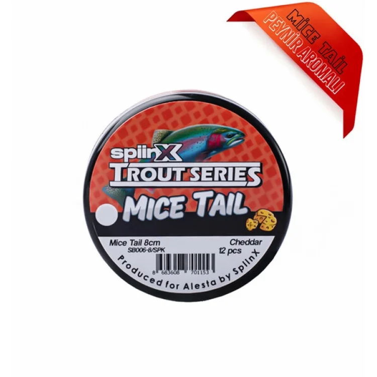 SPIINX MICE TAIL 8CM 12 Li CHDR-GLOW PEARL WHITE 03 PEYNİRLİ SİLİKON YEM