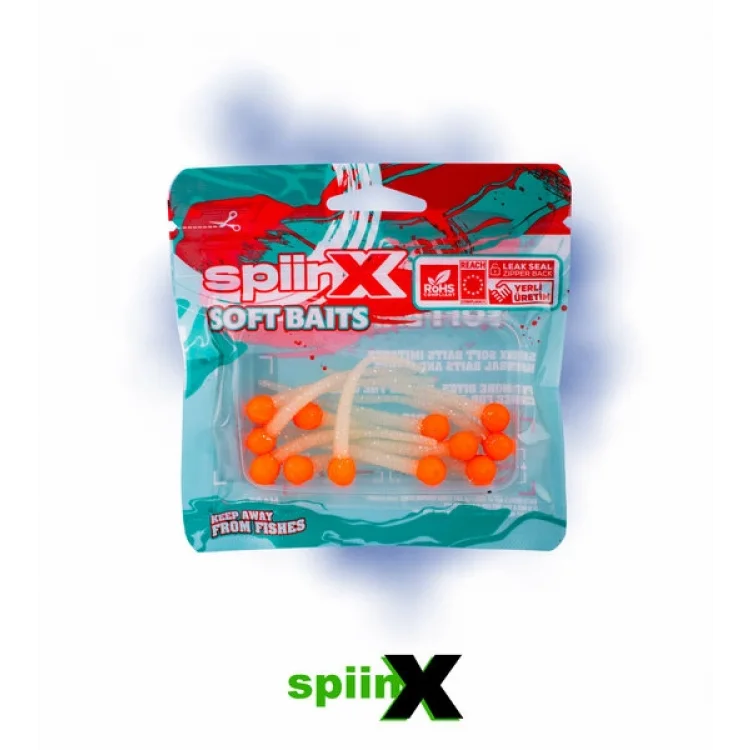 SPIINX MICE TAIL 8CM 12 Li GLOWLU ORANGE GUM SİLİKON YEM