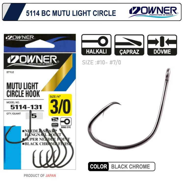 Owner 5114 Mutu Light Black Chrome Olta İğnesi No:8