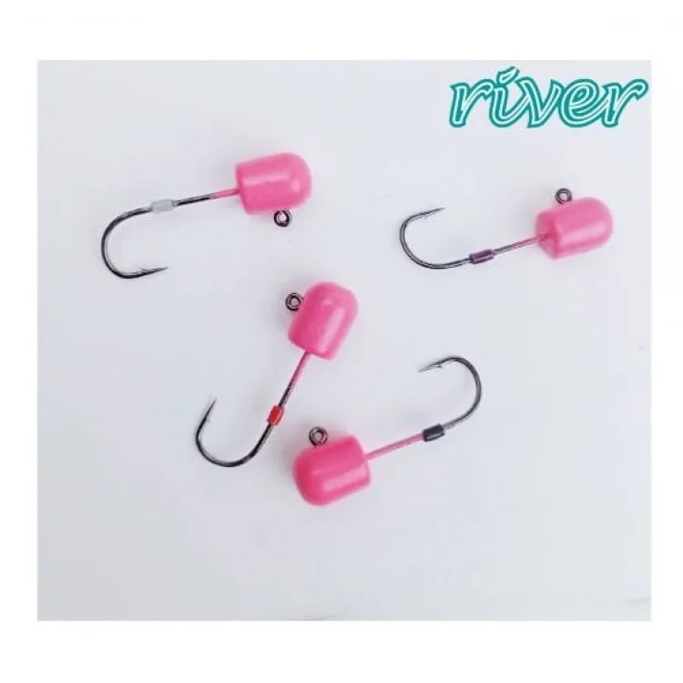 River Hunter Pembe Glowlu Jighead  4’Lü Paket 1Gr
