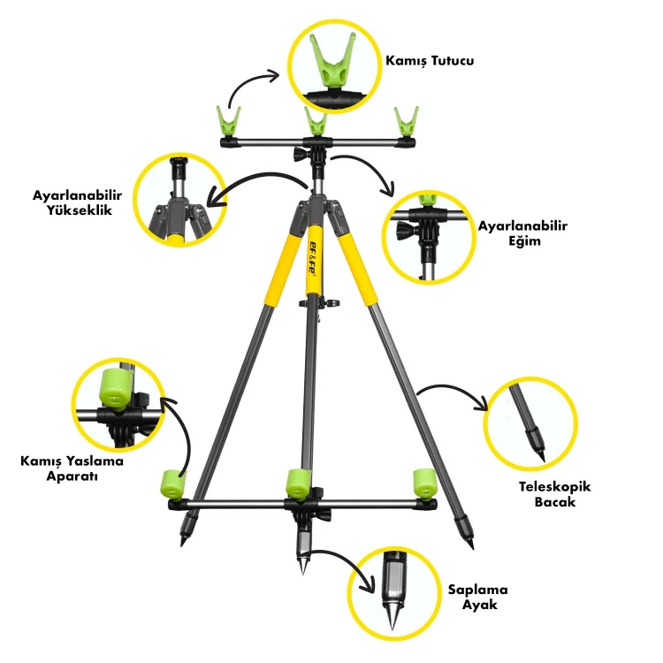 Effe HG283 3 lü Kamış Ayağı Surf Tripod