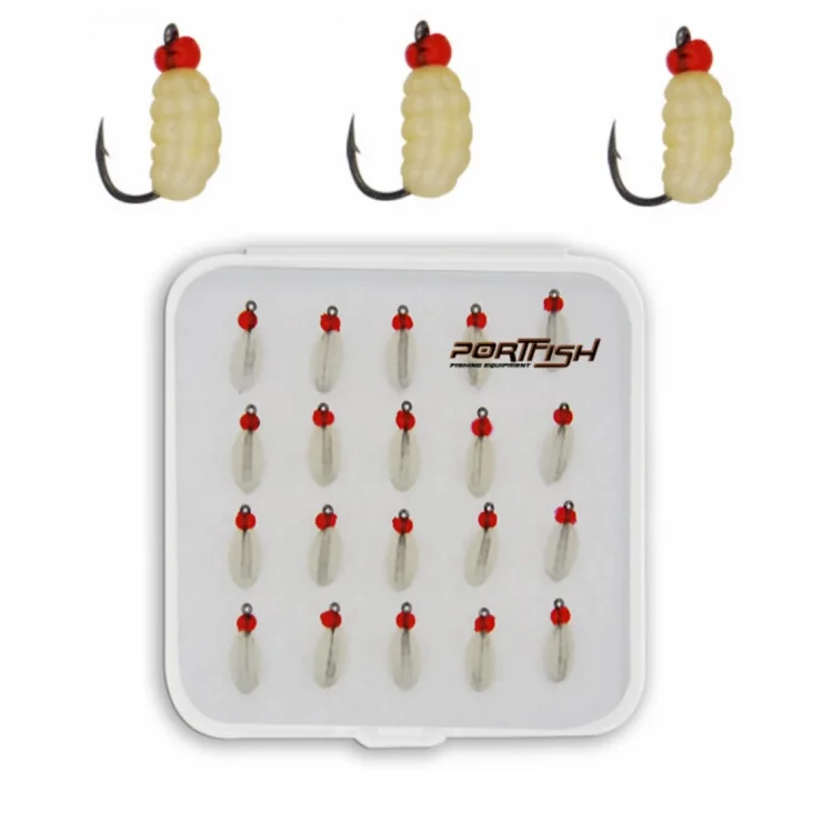 Portfish Kurtcuk Silikon Yem 20 li Paket Renk: Beyaz