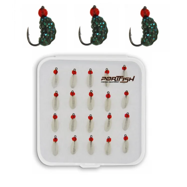 Portfish Kurtcuk Silikon Yem 20 li Paket Renk: Koyu Yeşil