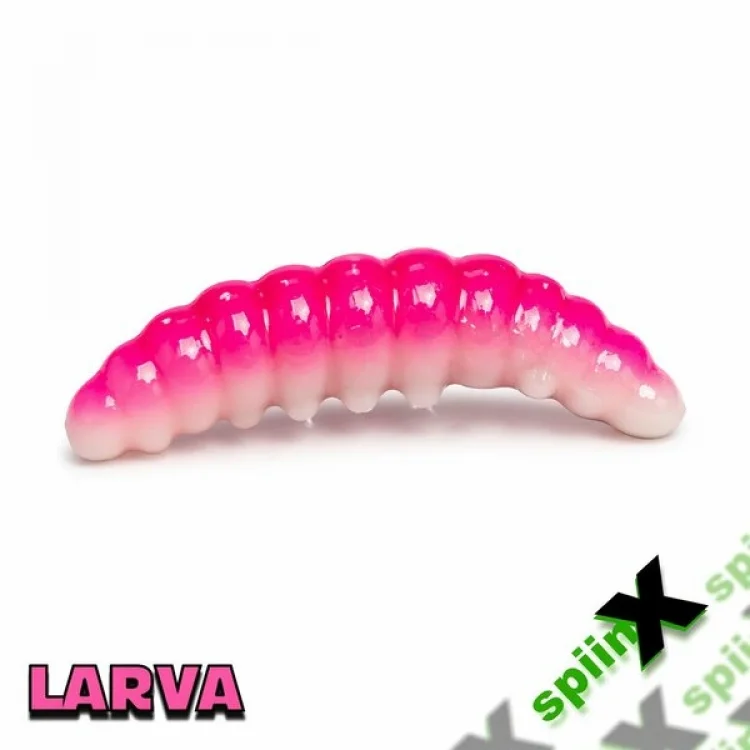 SPIINX LARVA SİLİKON YEM 35MM 14LÜ PEYNİR AROMALI RENK: UV HOT PINK X GLOW 77