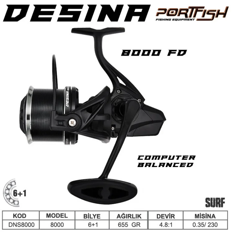 Portfish Desina 8000FD 6+1BB SURF Olta Makinası