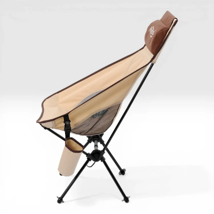 Argeus  Aero Katlanabilir 120Kg Kamp Sandalyesi - Bardaklıklı - Kahve/Kum