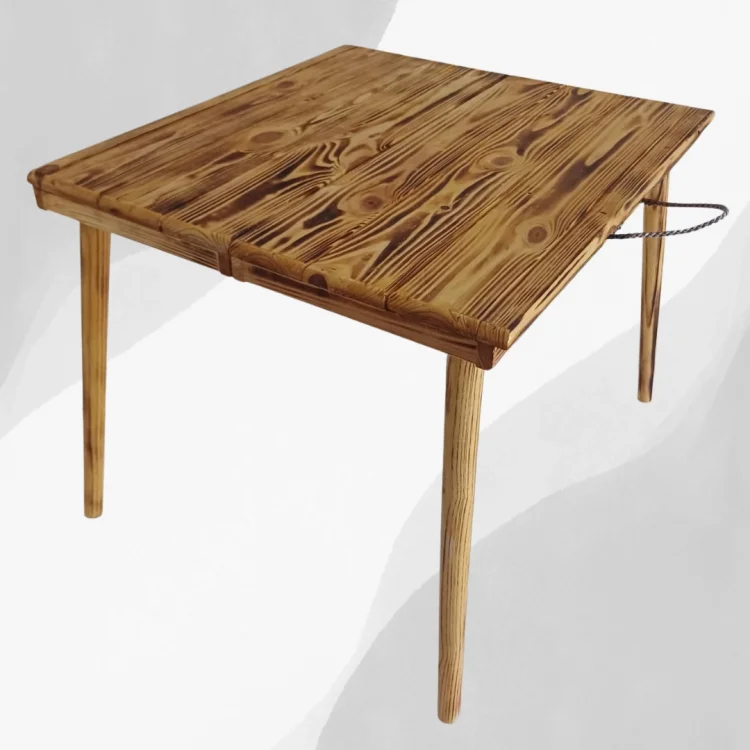 Ahşap Katlanabilir Taşınabilir Boyalı Kamp ve Piknik Masası