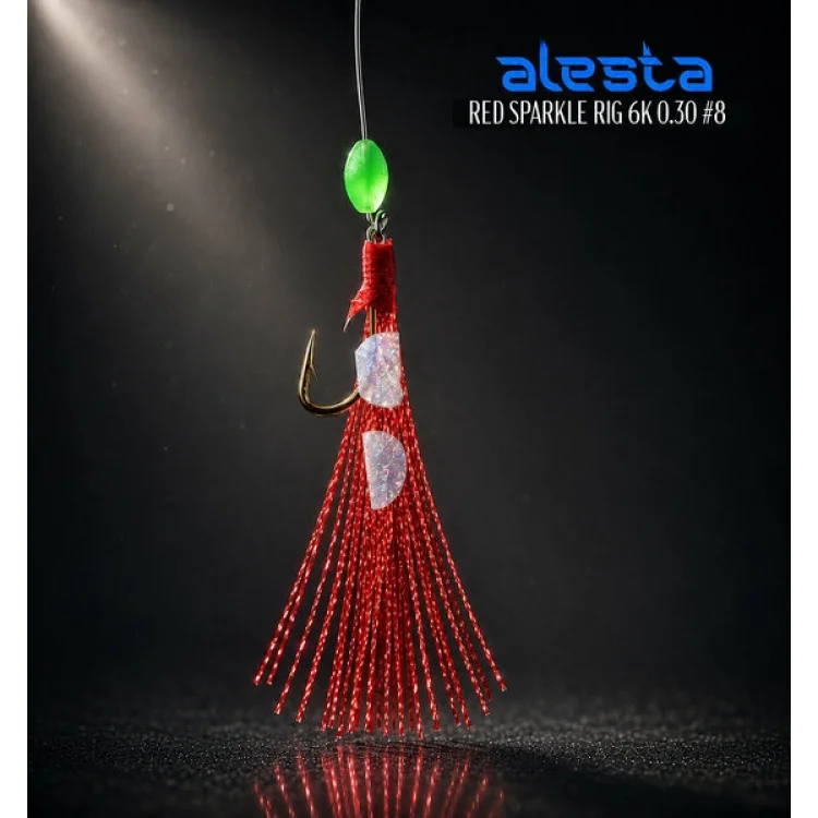 ALESTA RED SPARKLE RIG X0225 6 KÖSTEK HAZIR TAKIM 0.30MM NO:8 İĞNE