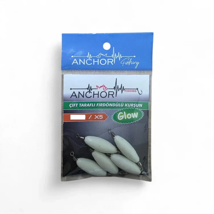 ANCHOR ÇİFTTARAFLI FIRDÖNDÜLÜ GLOW KURŞUN 20 gr 5 Lİ PAKET