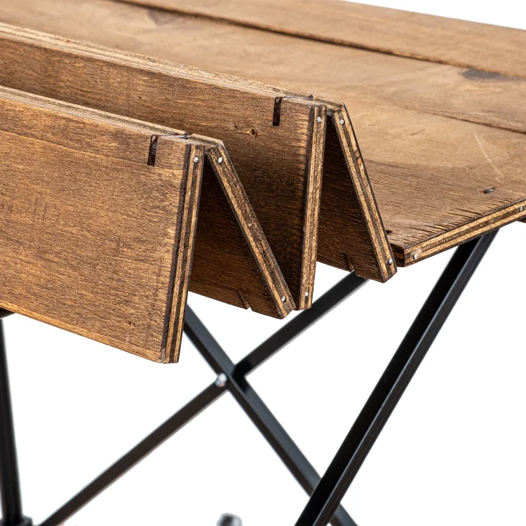 Argeus Ahşap Katlanabilir 75x65cm Kamp ve Piknik Masası