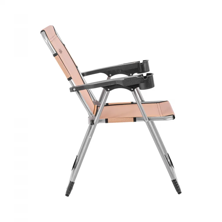 Argeus Bardaklıklı Piknik ve Kamp Sandalyesi 140KG Taşıma Renk: Bakır