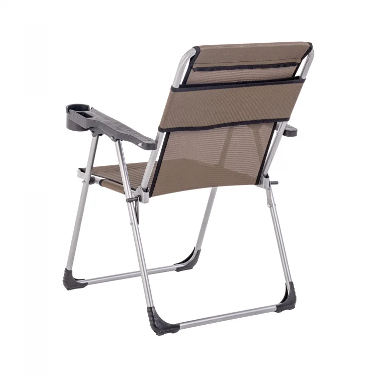 Argeus Bardaklıklı Piknik ve Kamp Sandalyesi 140KG Taşıma Renk: Kahve