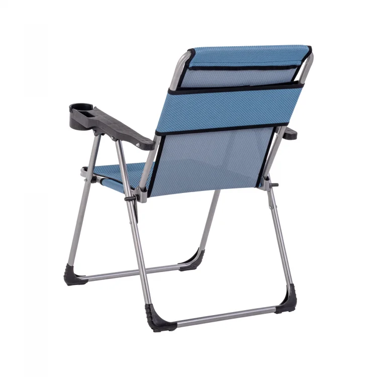 Argeus Bardaklıklı Piknik ve Kamp Sandalyesi 140KG Taşıma Renk: Okyanus