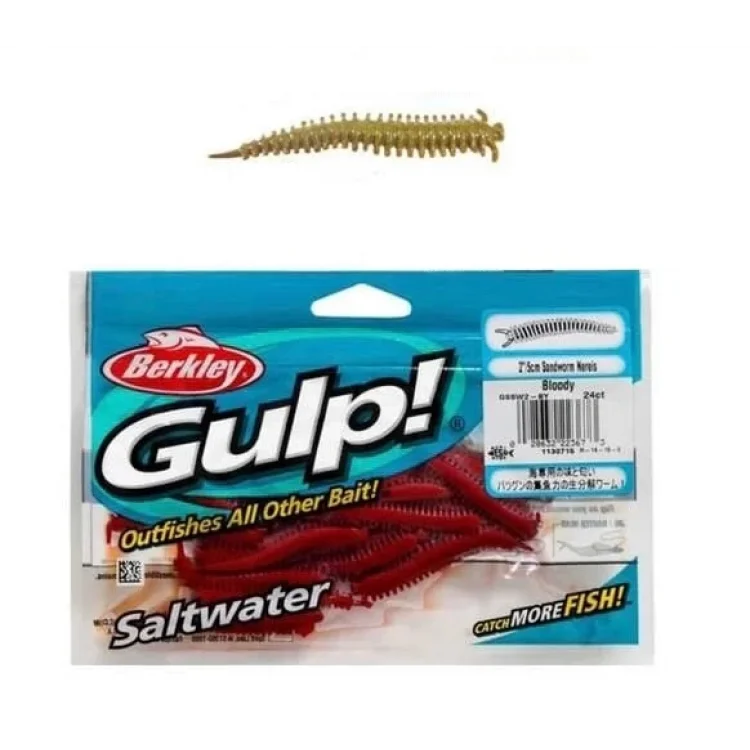 Berkley Gulp Sandworm 5cm LRF Silikonu Renk: Motor Oil