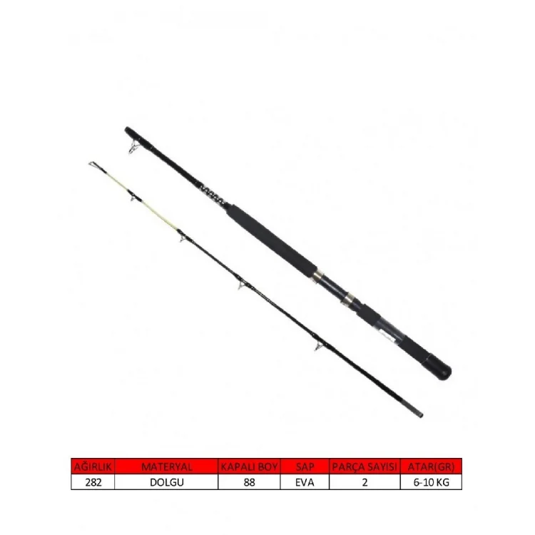 Captain 1433 Master Fisher 2 Parça Dolgu Vidalı Tekne Kamışı 210Cm 12Lbs Atar