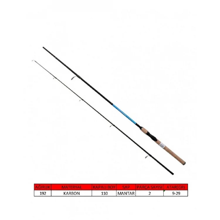Captain 1459 Makito Pt Spin 210Cm 2 Parça Spin Kamış 9-29Gr Atar