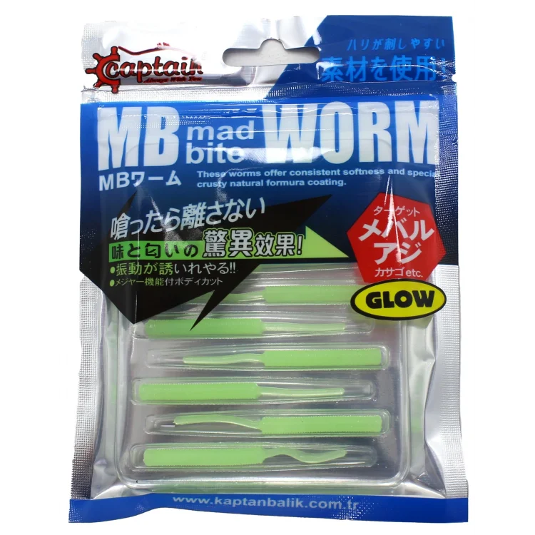 Captain 3520 Mini Worm 10 lu 5 cm Aromalı LRF Silikonu Renk:01